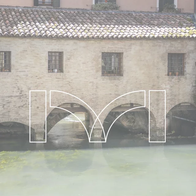 Simbolo Medlav ispirato dalle arcate di alcuni ponti di Treviso